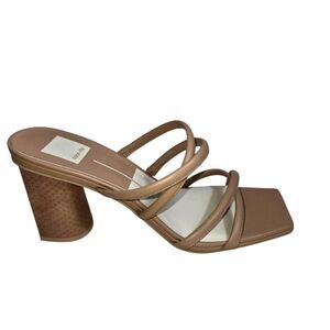 Dolce Vita Light Brown Strappy Mules Heels Sandals